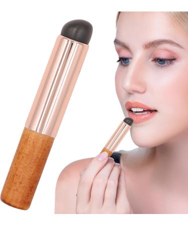 Lip Brush Reusable Lipstick Brush Makeup Brush Makeup Beauty Brushes Soft Travel Beauty Lip Brush Round Tip Silicone Lip Applicator Makeup Beauty Tool for Smoother and Fuller Lip Appearance Wood color - Buy Online on GoSupps.com