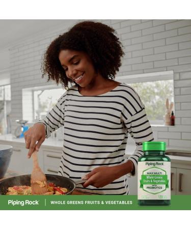 Piping Rock Fruits and Veggies Supplement | 120 Caplets | Fruit and Vegetable Blend with Probiotics | Max Multi Vitamin | Non-GMO Gluten Free - Buy Online on GoSupps.com