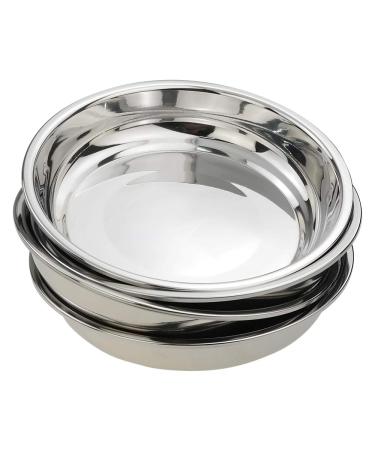 Anbers 18/10 Stainless Round Dinner Plates Dishes, 9.4-INCH Camping Plate, 4 Packs