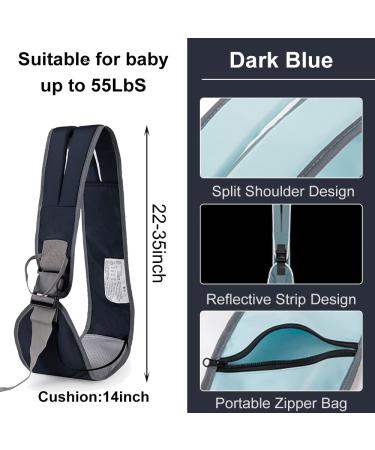 Portable Ergonomic Baby Carrier | Adjustable Comfortable Shoulder Straps | Soft Anti-Slip Toddler Sling for Newborn Infant up to 55Lbs | Dark Blue - Buy Online on GoSupps.com
