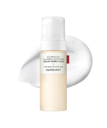 Rawquest Echinacea Peeling Cleansing Bubble Foam, AHA, PHA, LHA for Exfoliating, Echinacea Extract Soothing Skin, Cleansing, Improving Skin Texture, No Irritation, Skincare for Sensitive Skin, 150ml