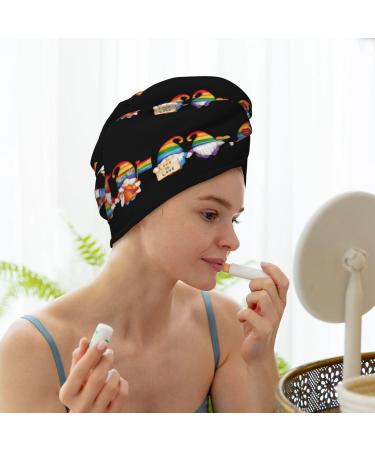LGBT Gnome Microfiber Hair Towel | Super Absorbent Coral Velvet Wrap for Women - Quick Dry for Long Curly & Thick Hair - Buy Online on GoSupps.com
