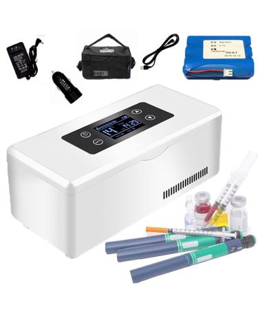 DDHVVOH Portable Insulin Cooler Refrigerated Box LCD Real-Time Temperature Display Drug Constant Temperature Refrigerato Temperature Control 2-8 Degrees 10200mah 8h Standby 1battery
