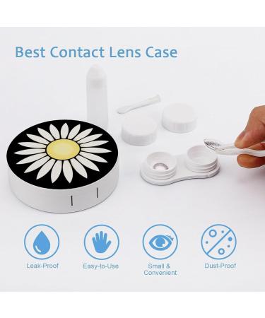 Daisy Floral Contact Lens Case - Portable Travel Lens Box with Mirror | Shop Internationally - Buy Online on GoSupps.com