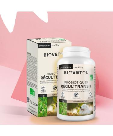 Biovetol - Probiotic Dog Bio Regul'Transit - Food Supplement for Dogs Special Transit - Large Dog (+ 10 kg) - 112 g