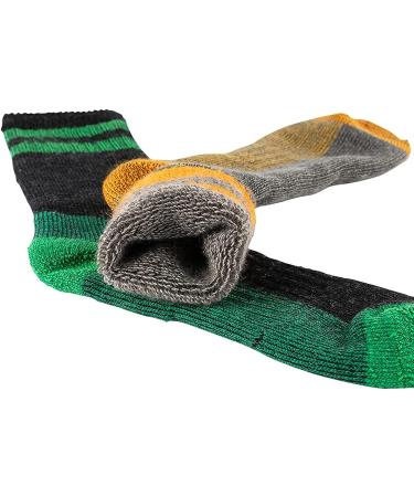 CEREBRO Merino Wool Men's Hiking Socks 4 Pairs - Moisture Wicking Mid-calf Cushioned Socks for Trekking Outdoors - Yellow, Green, Red, Blue - Buy Online on GoSupps.com