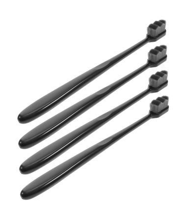 JECOMPRIS 4 pieces of soft toothbrush light toothbrushes travel toothbrush brevi toothbrush adult travel toothbrush household toothbrush cleaning brush pp pregnant woman soft fur 1 piece (1 Pack) black