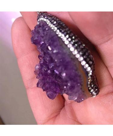 Amethyst Rough Stone Natural Amethyst Pendant Cluster Crystal Specimen 1pc - Buy Online on GoSupps.com