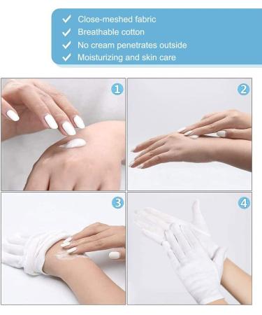 3 Pairs Moisturizing Cotton Gloves for Overnight Bedtime | Premium Quality for Eczema, Dry, Sensitive Skin | Spa Therapy | One Size Fits Most - Buy Online on GoSupps.com