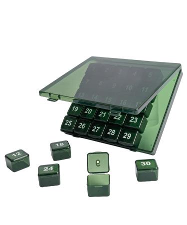 30 Day Pill Organizer Moisture-Resistant Pill Organizer 1 Time a Day Squeeze to Open Portable for Travel Monthly Pill Organizer Pill Organizer Large for Vitamins Medicine (Dark Green)