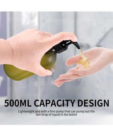 2-Pack 500ml Shampoo & Shower Gel Bottles - Refillable Pumping Plastic Soap Dispenser with Funnels & Labels (Gray) | Ideal for Lotions & Shampoos - Buy Online on GoSupps.com