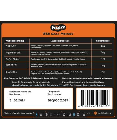 Foodico Grill Spice Set | 5 BBQ Seasoning Blends Gift Box for Men | Perfect Grill Gift Idea - Buy Online on GoSupps.com