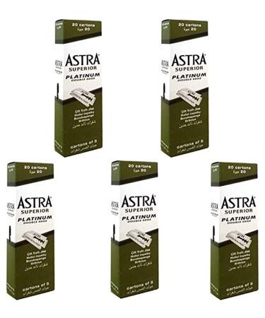 500 Astra Superior Premium Platinum Double Edge Safety Razor Blades 5 Pack 20 Count