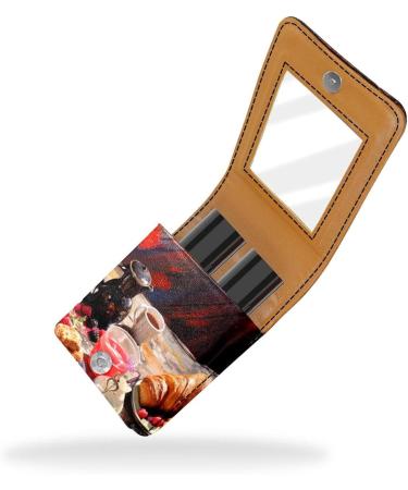 Travel Lipstick Organizer Case | Portable Makeup Bag with Mirror | Ideal for International Shipping - Breakfast Food H078i2pyzg - Buy Online on GoSupps.com