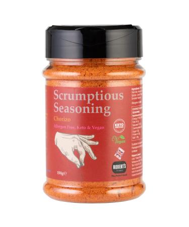 Scrumptious Seasoning 150g Pot - Available in Multiple Flavours - Allergen Free Keto & Vegan Sustainable and Handmade in Britain (Chorizo)