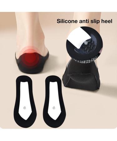 Swysgs 4 Pairs V-Shaped Open Ice Silk Boat Socks - Children's Slide-Resistant Invisible Socks (Black) - Shop Internationally - Buy Online on GoSupps.com