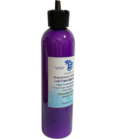 Magnesium Enriched Low Foam Bath Gel Soak for Aches and Pain | 8oz | White Willow Bark Extract | Cucumber Melon Scent | Naturals Aspirin by Diva Stuff - Buy Online on GoSupps.com
