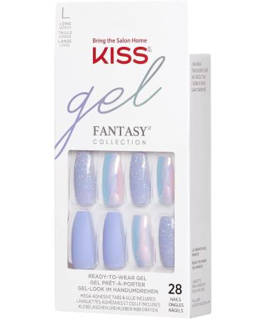 KISS Glam Fantasy Collection Parasol Special FX Gel Nails Includes 28 False Nails Nail Glue Nail File and Manicure Stick - Buy Online on GoSupps.com