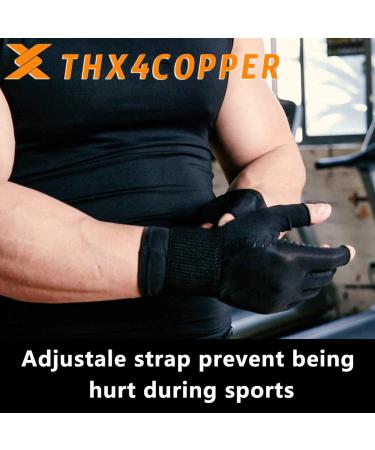 Thx4COPPER Compression Arthritis Gloves with Strap - Small-Medium Size for Carpal Tunnel Support & Typing Relief - Buy Online on GoSupps.com
