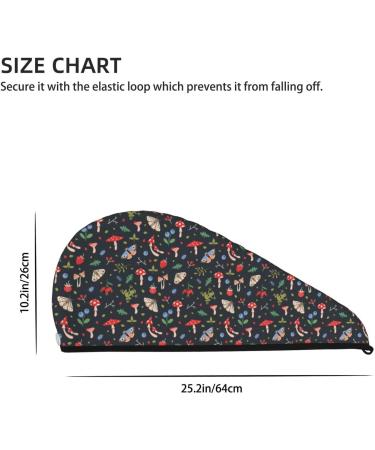 Premium Hair Towel Wrap Quick Drying Turban with Button | Forest Flora & Insects Design - Buy Online on GoSupps.com