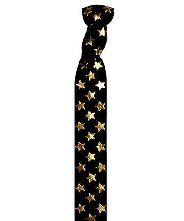 Syleia 20 Black with Gold Prints Hair Ties - Elastic Ponytail Holders 20 Pack - Buy Online on GoSupps.com