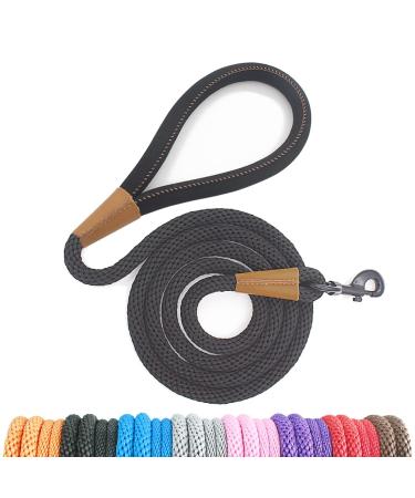 lynxking tow lines for dogs dog linen retriebeleine Kleine Zugleine for small medium-sized large dogs (black carabiner hook 1.3cm x 180cm) carabiner hook 1.3cm x 180cm black