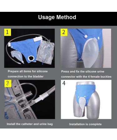 Urine Collection Bag Condom Catheter for Men - Reusable Portable Silicone Urinal with 2 Catheter Bags - Blue - Buy Online on GoSupps.com