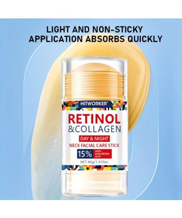 Retinol and Collagen Neck Facial Care Stick Day and Night Moisturizer with Hyaluronic Acid 1.41oz - Buy Online on GoSupps.com