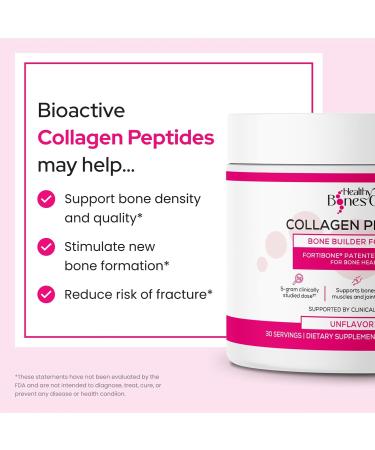 FORTIBONE Collagen Peptides Essential Bone Builder Hydrolyzed Collagen Powder for Women & Men Clinically-Supported for Bone Strength & Density Gluten Free & Dairy Free - Unflavored (30 Servings) - Buy Online on GoSupps.com