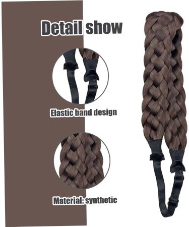 Braid Headband 5 Strands Synthetic Hair Braided Headband with Adjustable Elastic Stretch Chunky & Wide Plaited Braid Hair Band Hairpiece Style 3 - Buy Online on GoSupps.com