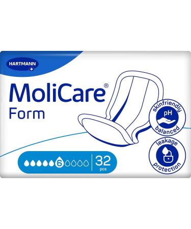 Molicare Form 6 Drops for Medium Incontinence | Extra Protection & Discretion | 128 Pieces - Ideal for Men & Women | Compatible with Molicare Premium Fixing Pants - Buy Online on GoSupps.com