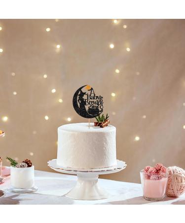 A Baby Is Brewing Cake Topper Black Glitter Gender Reveal Cake Topper Witches Halloween Cake Decor Halloween Baby Shower/Welcome Baby Party Decorations - Buy Online on GoSupps.com