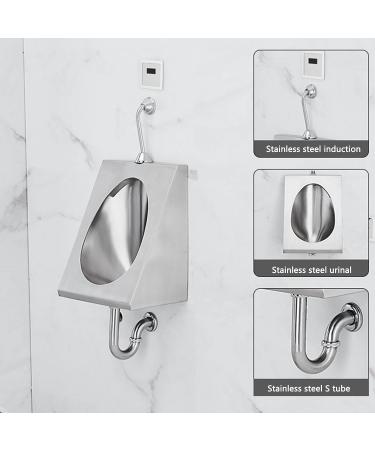 304 Stainless Steel urinals Induction Wall-Mounted Drainage Public Toilet urinals Square Wall-Mounted Men's urinals Bathroom Accessories for Homes Hotels Schools - Buy Online on GoSupps.com
