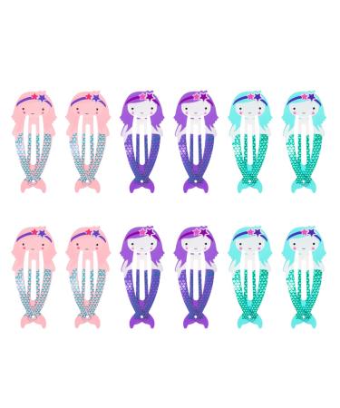 FRCOLOR 12 Pieces Mermaid Hair Clips Colourful Metal Snap Hair Clips Lovely Barrettes Mermaid Hair Accessories for Women and Girls 12 pcs - Buy Online on GoSupps.com