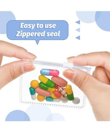 Reusable Zippered Pill Pouch Set - 24 Clear Plastic Bags for Travel Medicine Organization - Buy Online on GoSupps.com