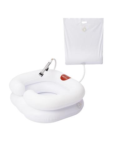 NURSE KATE Portable Shampoo Bowl-Inflatable Hair Washing Basin for Bedridden and Locs Wash Station. Portable Hair Washing Sink Helps Disabled, Injured, Post Surgery or Weak in Comfort of Their Own Bed