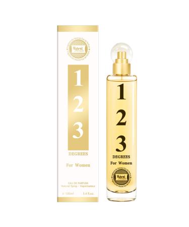 Hybrid & Company 123 Degrees For Women Eau De Parfum Natural Spray Vaporisateur 3.4 FL.OZ 123 DEGREES 3.4 Fl Oz (Pack of 1)