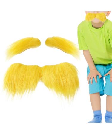 Moustache blonde | Costume de moustache de No l | Fournitures de f te auto-adh sives amusantes pour les f tes de fin d'ann e v nements de feu de d'automne de cosplay maquillage f 1 ml (Lot de 1)