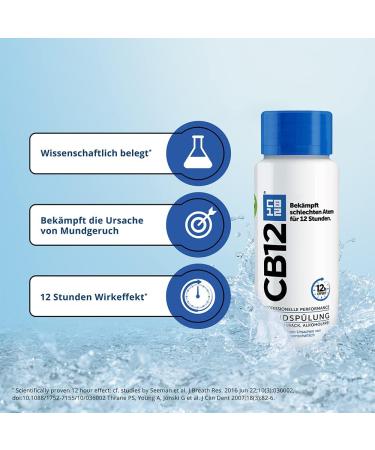 CB12 Mouthwash - Zinc Acetate & Chlorhexidine for 12-Hour Fresh Breath | Non-Alcoholic Mint Flavor | 250 ml - International Shipping Available - Buy Online on GoSupps.com