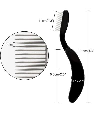 GCQQ 2PCS Folding Eyelash Separator Comb - Metal Teeth, Foldable and Fine Lash Comb for Eyelash Lift and Eyebrow Waxing - Pink and Black - Buy Online on GoSupps.com