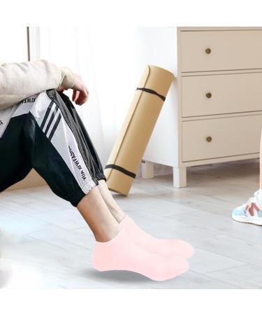 Silicone Moisturizing Socks for Women Foot Mask Peel Socks for Dry Cracked Feet and Hard Skin Removal Gel Socks for SPA Beach Gift (Pink) - Buy Online on GoSupps.com