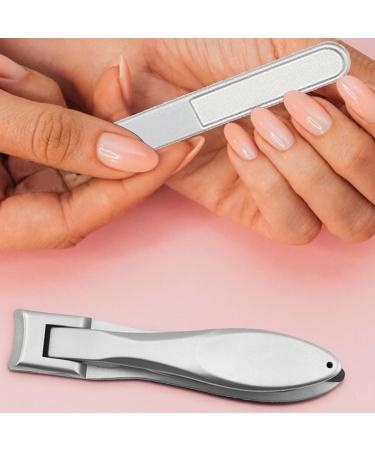 Adult fingernail clippers nail clippers nail clippers nail clippers with wide jaw opening and nail file for men and women fingernail clippers made of stainless steel Silver - Buy Online on GoSupps.com