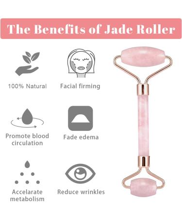 The best jade roller and makeup tools natural anti-aging used for eye puffiness treatment firming rejuvenating face and neck removing wrinkles (Jade roller and cotton pad) - Buy Online on GoSupps.com