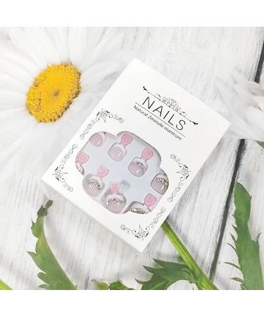 24 Pcs White Pink Press On Toenails - YEFIUO Full Cover Nail Art Tips with 3D Rhinestone Charms - Gel X Acrylic False Nails for Stunning Pedicures - Buy Online on GoSupps.com