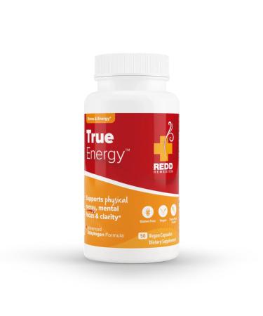 Redd Remedies, True Energy, Supports Energy Production and Stamina, 50 Vegan Capsules Standard Packaging