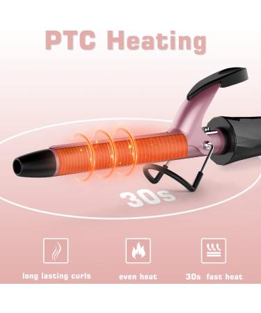 3/4 Inch Dual Voltage Curling Iron for Short Hair - Ceramic Tourmaline Professional Curling Wand in Rose Gold - Buy Online on GoSupps.com