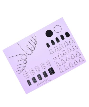 FRCOLOR Silicone manicure pad nail decorations accessories u as acrilicas nail monomer manicure mat silicone manicure tools acrylic manicure mat Silica gel coloring purple template 28x20cm Purple