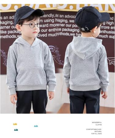 Taigood Kids Hoodie Sweatshirt for Boys and Girls | Warm Top for 1-7 Years | Gray, 6-7 Years - Buy Online on GoSupps.com