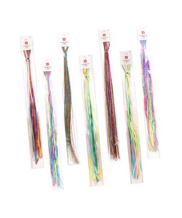 minkissy 7 Sets Colored Hair Rope Braided Hair Scrunchies Ties Ribbon Elastic Hair Ropes Hair Tinsel Ribbon for Hair Hiphop Hair Tie Braid Headdress Molding Line Hip Hop Child Polyester