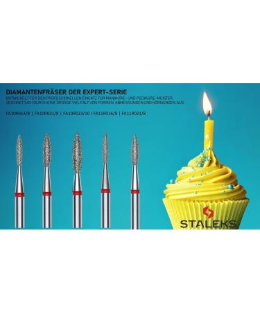 STALEKS PRO - Diamond Bit - Sharp Flame (Red Ring) I Attachment for Nail Cutters I Grinding Attachment for Electric Grinding Equipment I Nail Drill Bit for Apparative Manicures and Pedicures - Buy Online on GoSupps.com